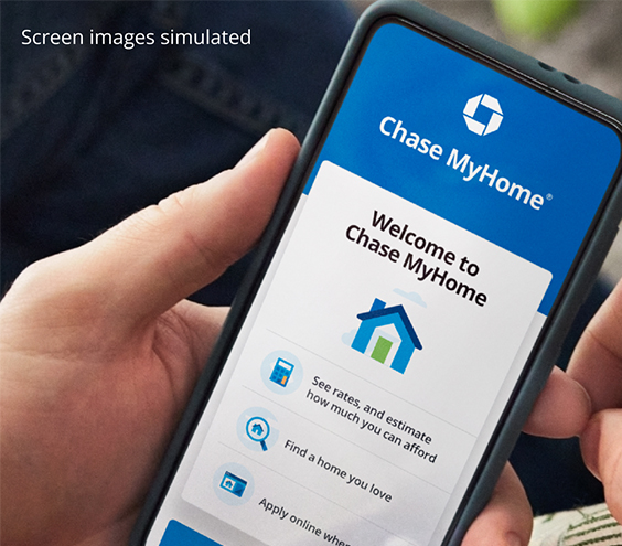 Chase MyHome dashboard on mobile (screen images simulated)