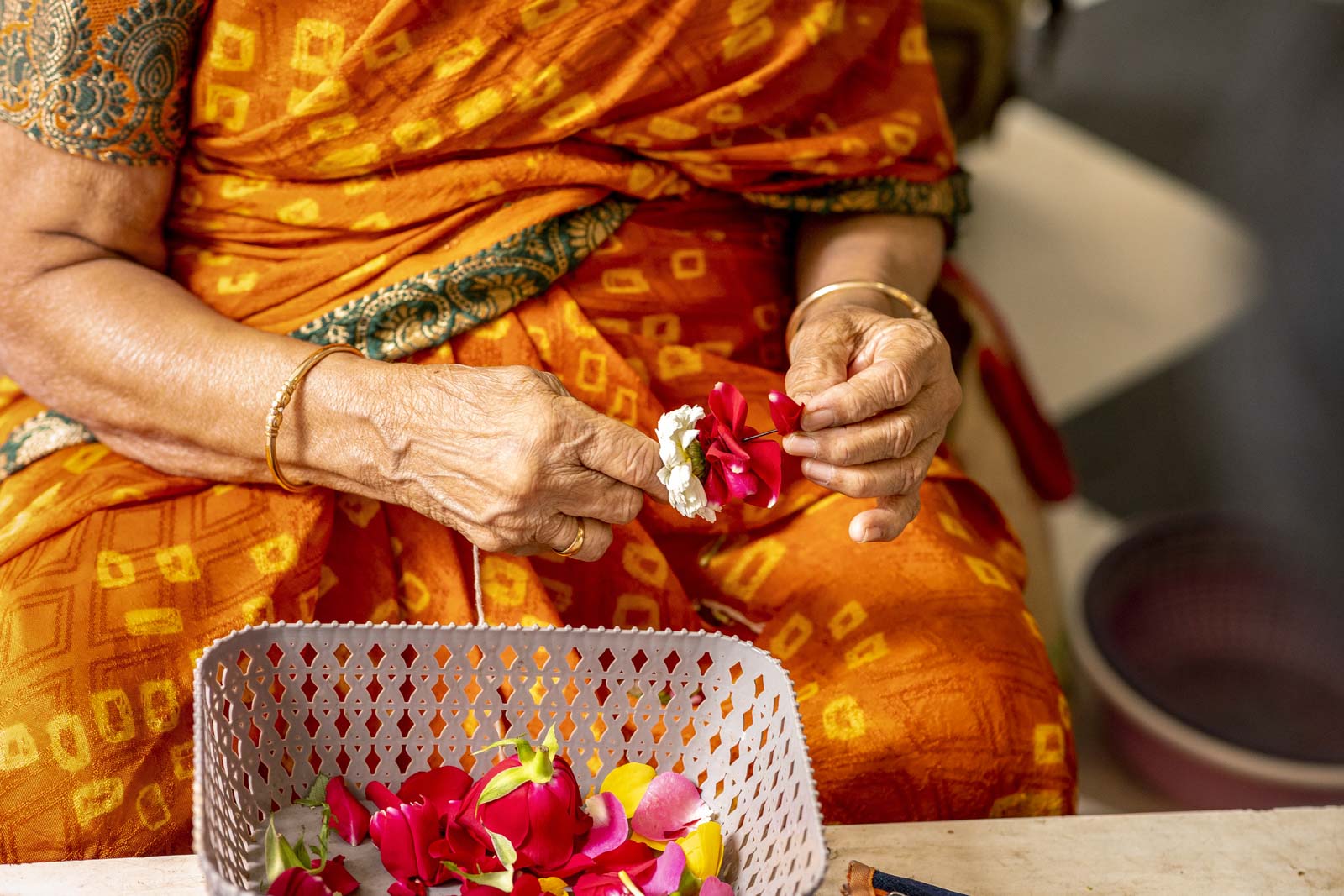 Woman holding flowers