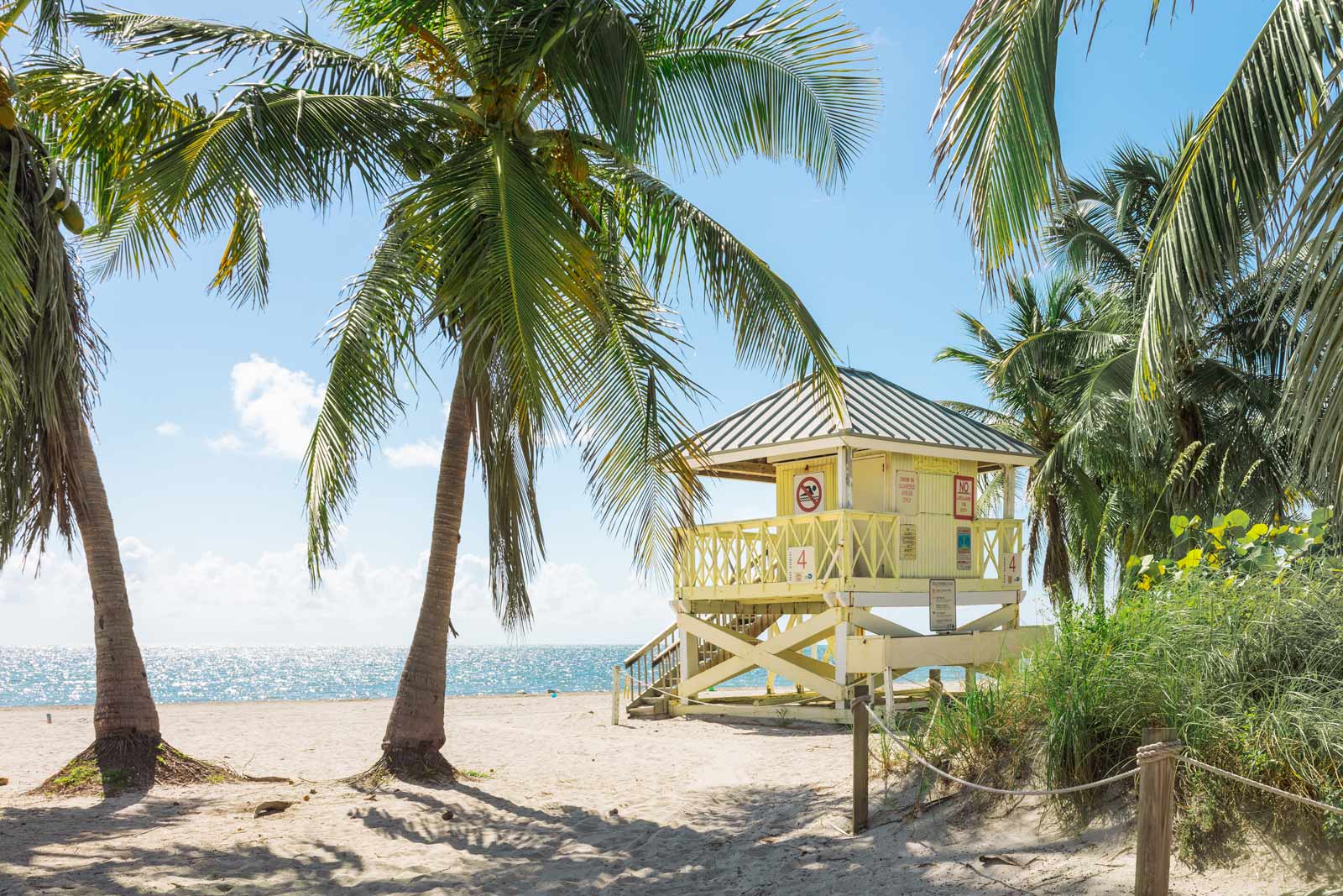 Lifeguard stand on beach